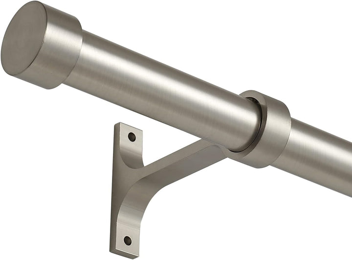 Curtain Rod 37" to 72" / 72” to 144” Adjustable, 1 Inch Diameter Curtain Rods, Black Or Brushed Nickel Adjustable Curtain Rod