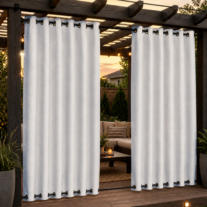 Pergola Curtains With Grommets Top &amp; Bottom, Waterproof Pergola Curtains, Grommets Top &amp; Bottom Pergola Curtains, 1 Pcs