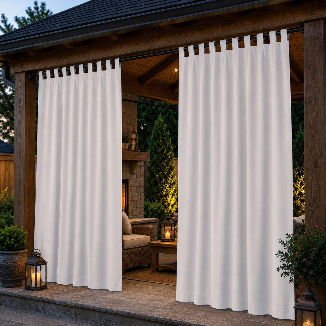 Pavilion Curtains With Velcro Tab Top, Outdoor Pavilion Curtains, Waterproof Velcro Tab Top Pavilion Curtains, 1 Pcs