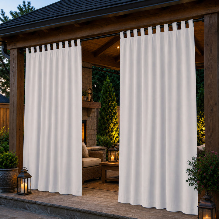 Pavilion Curtains With Velcro Tab Top, Outdoor Pavilion Curtains, Waterproof Velcro Tab Top Pavilion Curtains, 1 Pcs