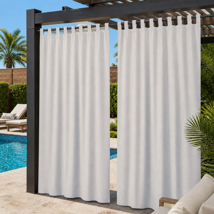 Pool Curtains With Velcro Tab Top, Outdoor Pool Curtains, Waterproof Velcro Tab Top Pool Curtains, 1 Pcs