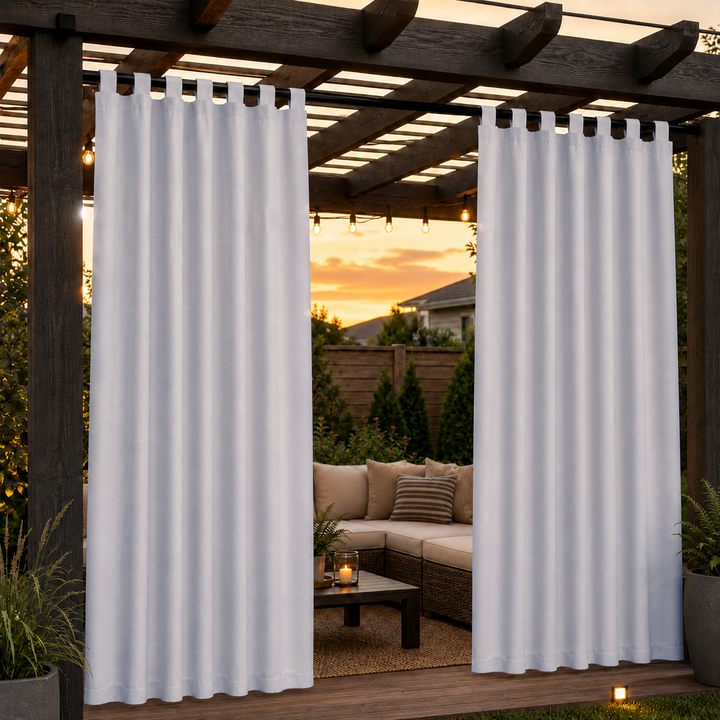 Pergola Curtains With Velcro Tab Top, Outdoor Pergola Curtains, Waterproof Velcro Tab Top Pergola Curtains, 1 Pcs