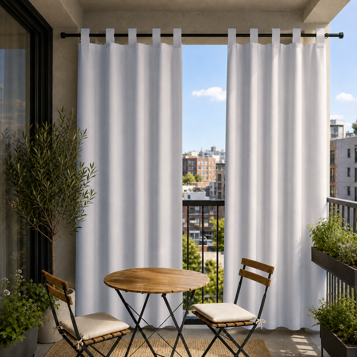 Balcony Curtains With Velcro Tab Top, Outdoor Balcony Curtains, Waterproof Velcro Tab Top Balcony Curtains, 1 Pcs