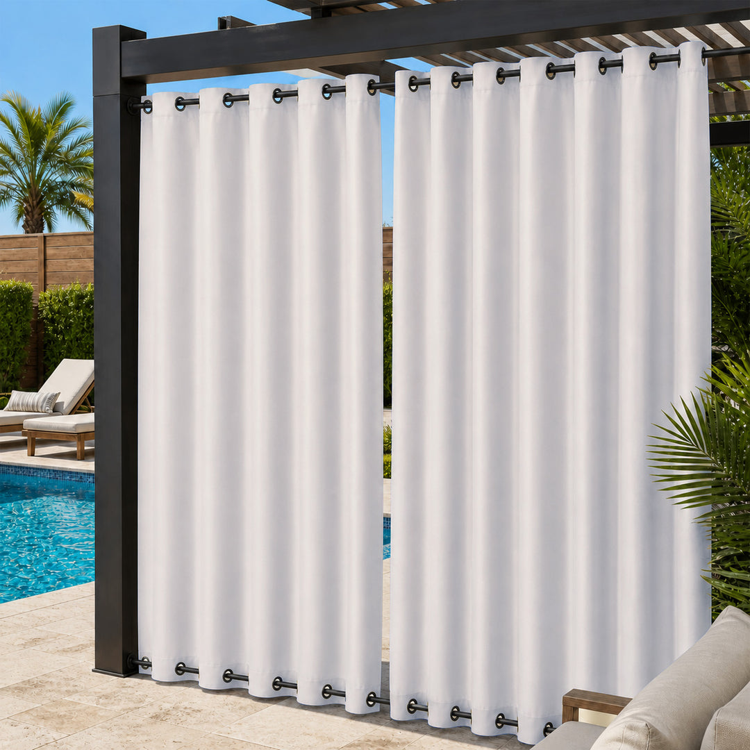 Pool Curtains With Grommets Top &amp; Bottom, Waterproof Pool Curtains, Grommets Top &amp; Bottom Pool Curtains, 1 Pcs