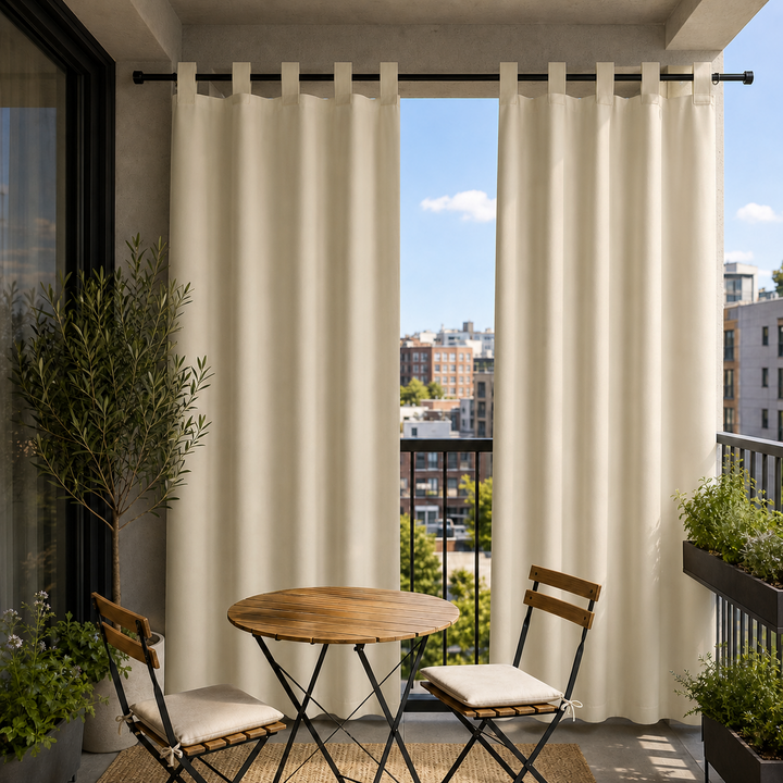 Balcony Curtains With Velcro Tab Top, Outdoor Balcony Curtains, Waterproof Velcro Tab Top Balcony Curtains, 1 Pcs