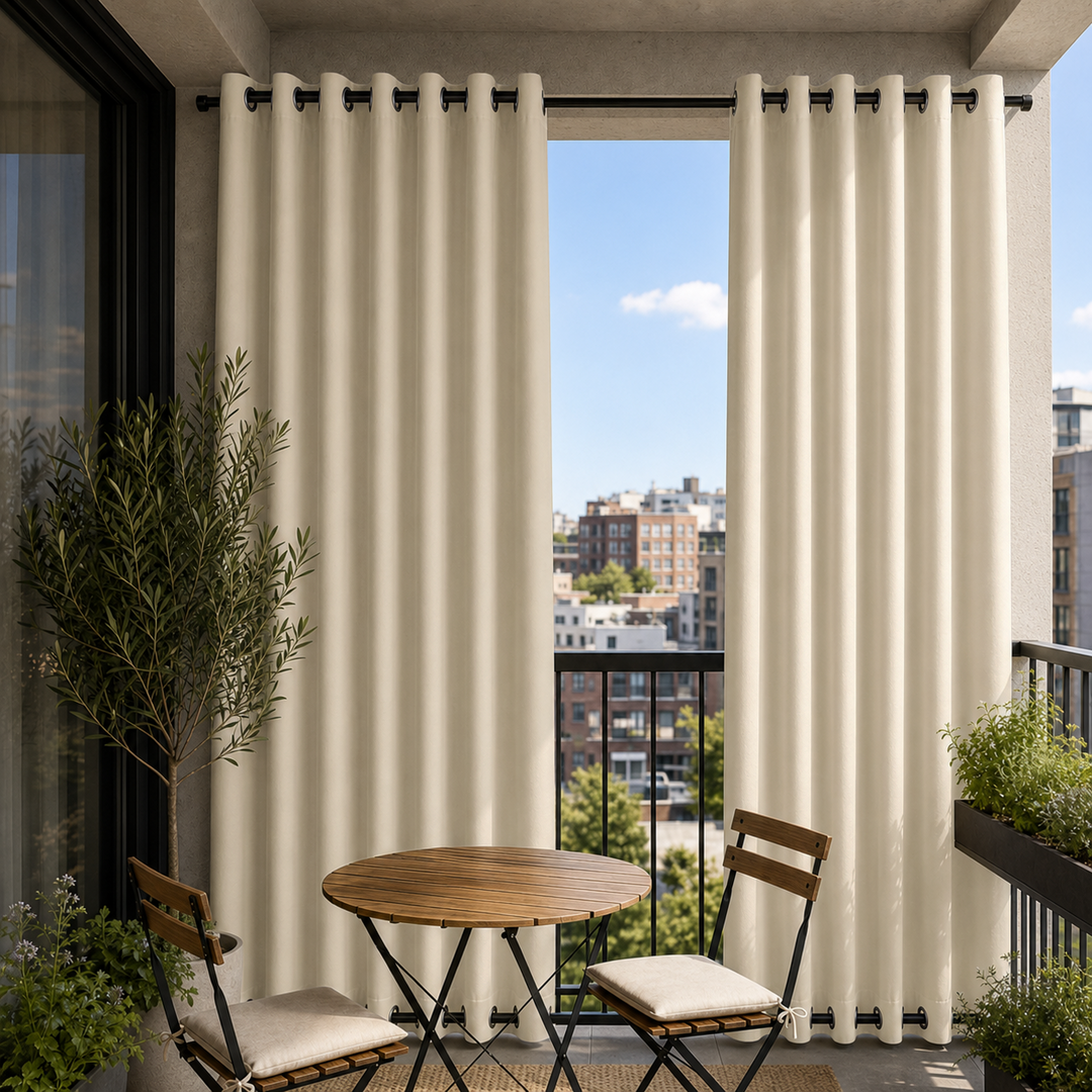 Balcony Curtains With Grommets Top &amp; Bottom, Waterproof Balcony Curtains, Grommets Top &amp; Bottom Balcony Curtains, 1 Pcs