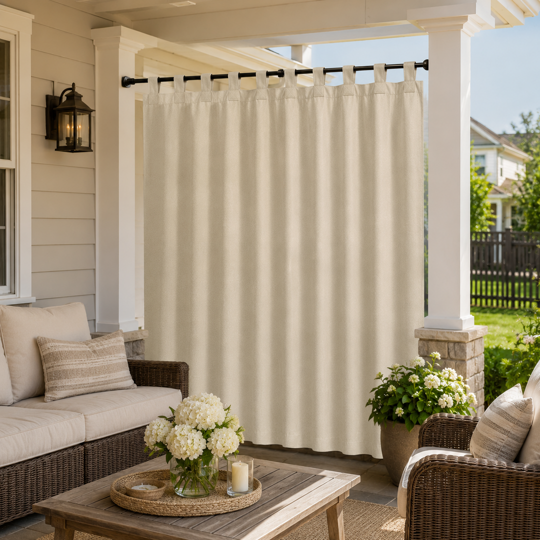 Porch Curtains With Tab Top, Outdoor Porch Curtains, Waterproof Tab Top Porch Curtains, 1 Pcs