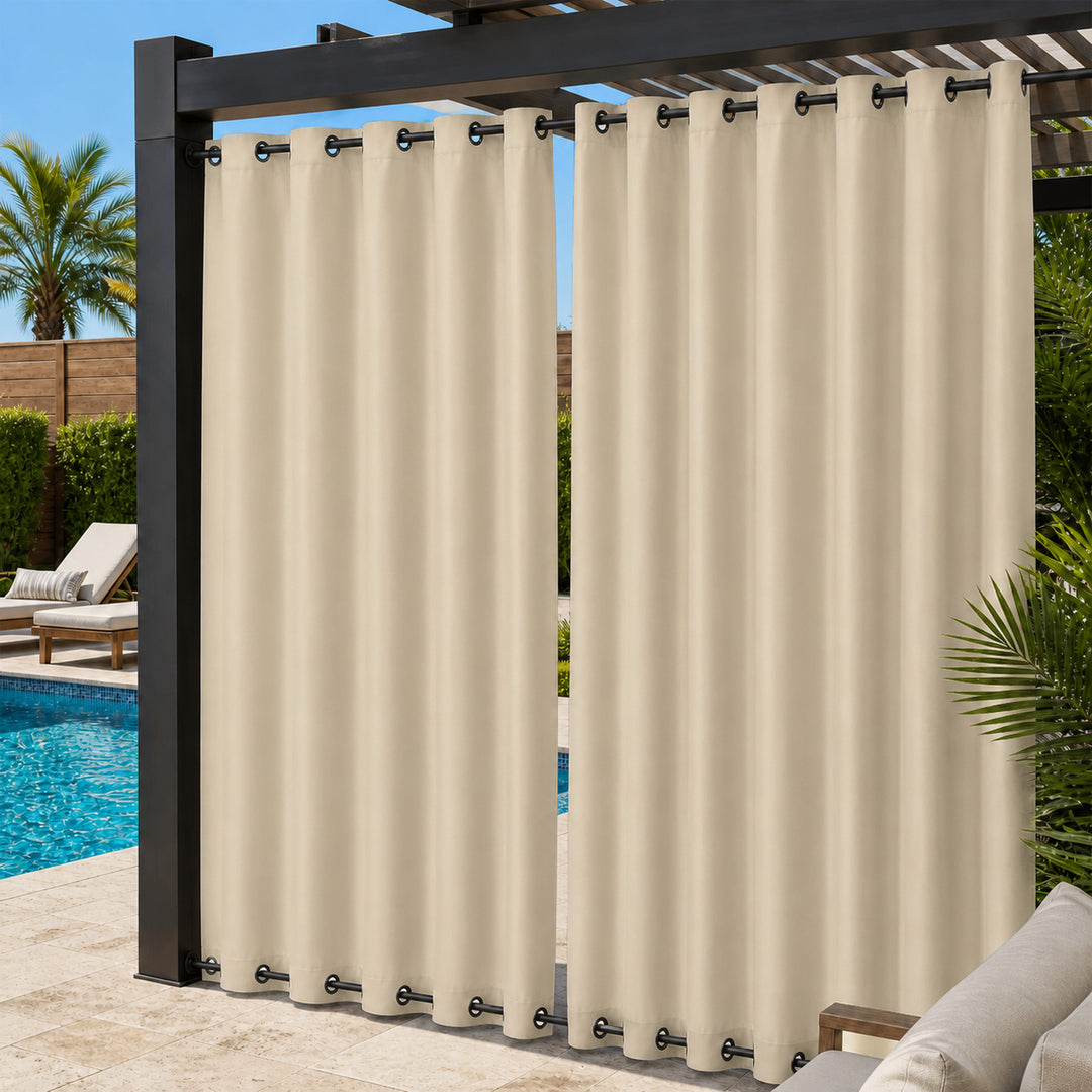 Pool Curtains With Grommets Top &amp; Bottom, Waterproof Pool Curtains, Grommets Top &amp; Bottom Pool Curtains, 1 Pcs