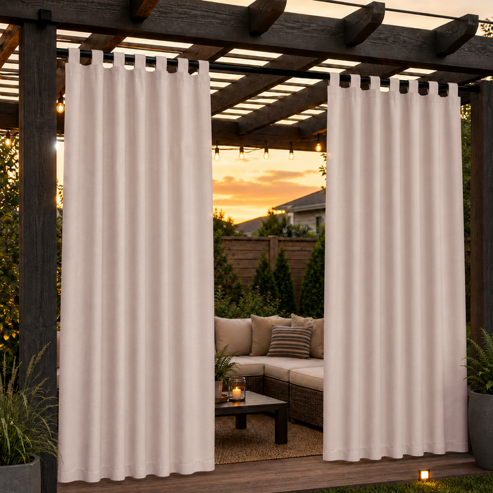 Pergola Curtains With Velcro Tab Top, Outdoor Pergola Curtains, Waterproof Velcro Tab Top Pergola Curtains, 1 Pcs