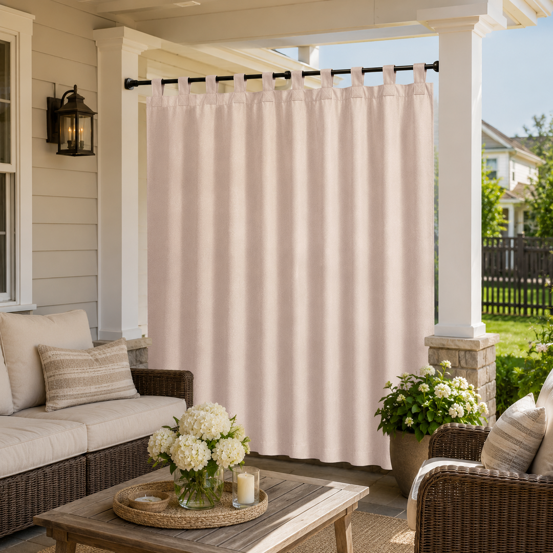 Porch Curtains With Tab Top, Outdoor Porch Curtains, Waterproof Tab Top Porch Curtains, 1 Pcs