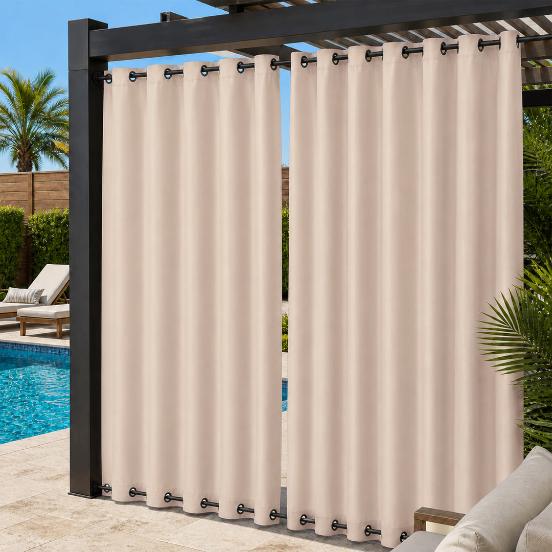Pool Curtains With Grommets Top &amp; Bottom, Waterproof Pool Curtains, Grommets Top &amp; Bottom Pool Curtains, 1 Pcs