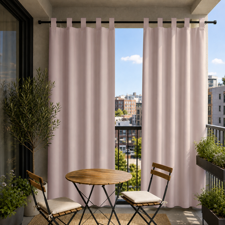 Balcony Curtains With Velcro Tab Top, Outdoor Balcony Curtains, Waterproof Velcro Tab Top Balcony Curtains, 1 Pcs