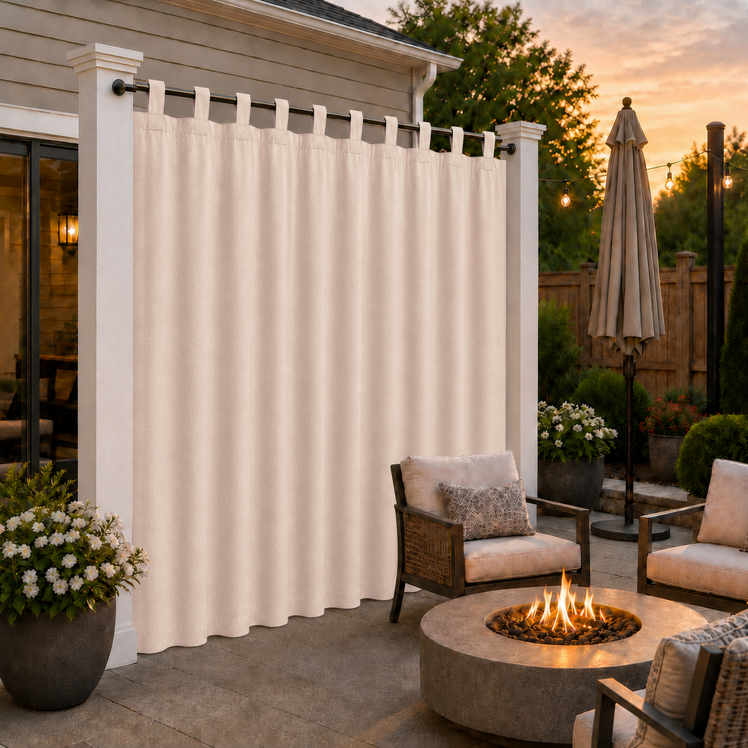 Patio Curtains With Velcro Tab Top, Outdoor Patio Curtains, Waterproof Patio Curtains, 1 Pcs