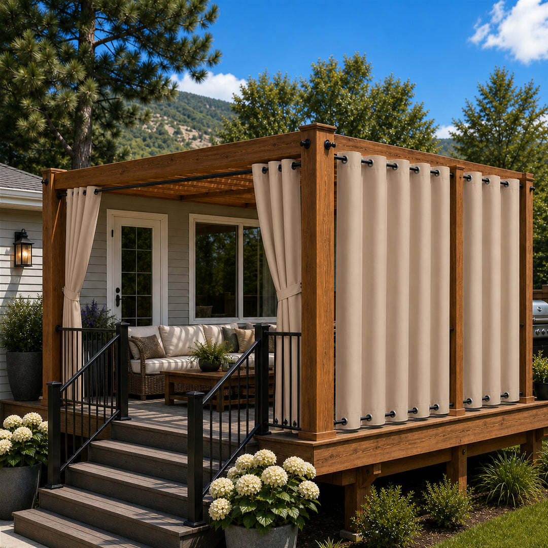 Deck Curtains With Grommets Top &amp; Bottom, Waterproof Deck Curtains, Grommets Top &amp; Bottom Deck Curtains, 1 Pcs