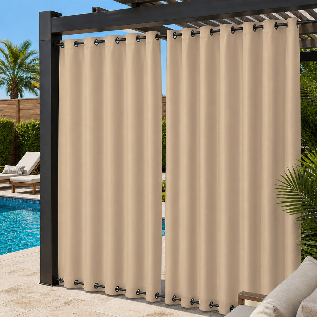 Pool Curtains With Grommets Top &amp; Bottom, Waterproof Pool Curtains, Grommets Top &amp; Bottom Pool Curtains, 1 Pcs