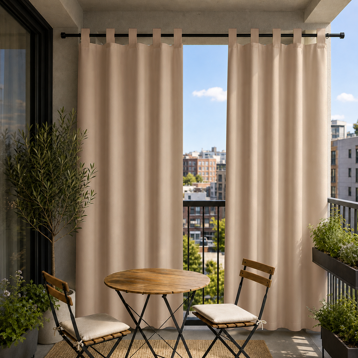 Balcony Curtains With Velcro Tab Top, Outdoor Balcony Curtains, Waterproof Velcro Tab Top Balcony Curtains, 1 Pcs