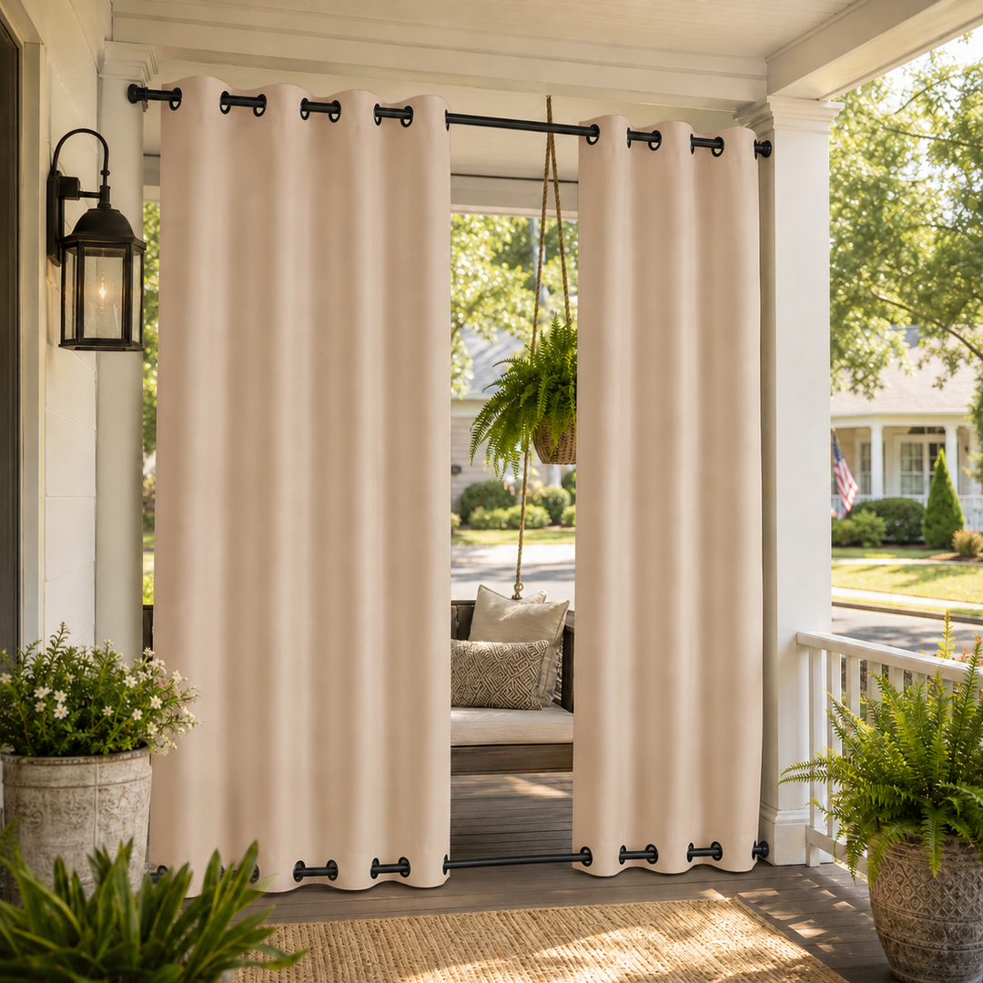 Porch Curtains With Grommets Top &amp; Bottom, Waterproof Porch Curtains, Grommets Top &amp; Bottom Porch Curtains, 1 Pcs