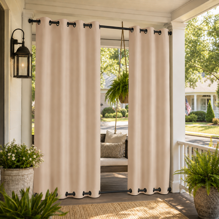 Porch Curtains With Grommets Top &amp; Bottom, Waterproof Porch Curtains, Grommets Top &amp; Bottom Porch Curtains, 1 Pcs