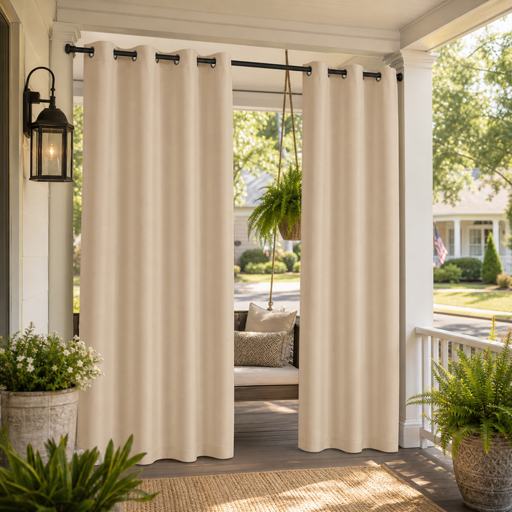 Porch Curtains With Grommets Top, Waterproof Porch Curtains, Grommets Top Porch Curtains, 1 Pcs