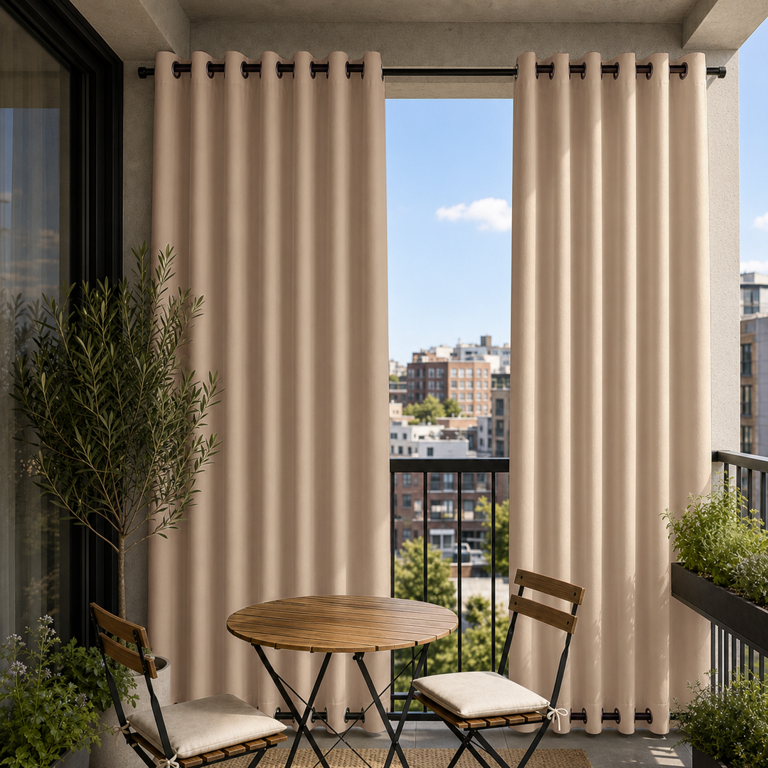 Balcony Curtains With Grommets Top &amp; Bottom, Waterproof Balcony Curtains, Grommets Top &amp; Bottom Balcony Curtains, 1 Pcs