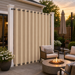 Patio Curtains With Grommets Top & Bottom, Waterproof Patio Curtains, Grommets Top & Bottom Patio Curtains, 1 Pcs
