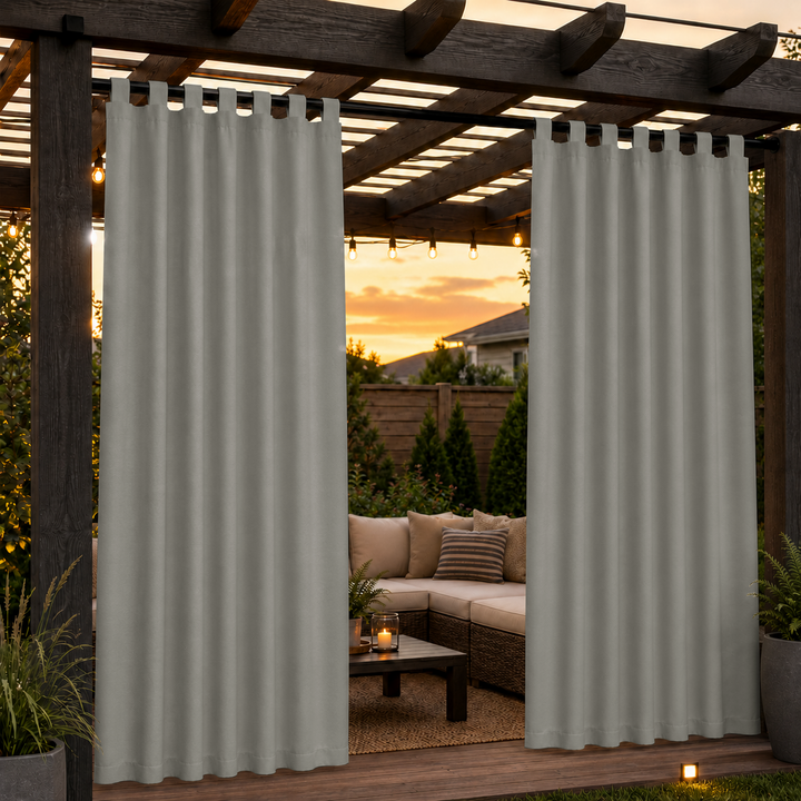 Pergola Curtains With Velcro Tab Top, Outdoor Pergola Curtains, Waterproof Velcro Tab Top Pergola Curtains, 1 Pcs