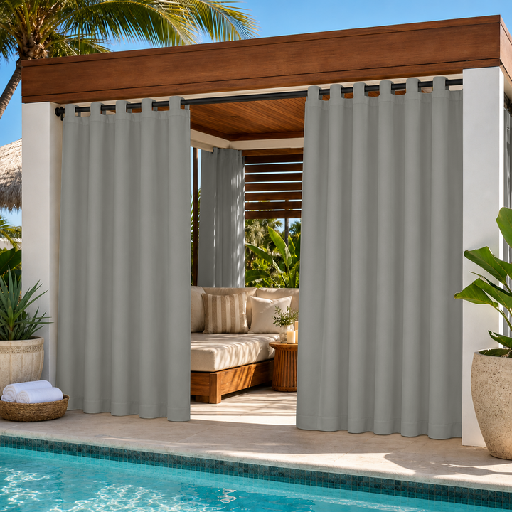 Cabana Curtains With Velcro Tab Top, Outdoor Cabana Curtains, Waterproof Velcro Tab Top Cabana Curtains, 1 Pcs