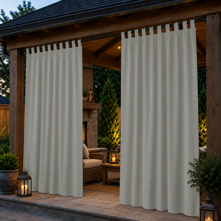 Pavilion Curtains With Velcro Tab Top, Outdoor Pavilion Curtains, Waterproof Velcro Tab Top Pavilion Curtains, 1 Pcs