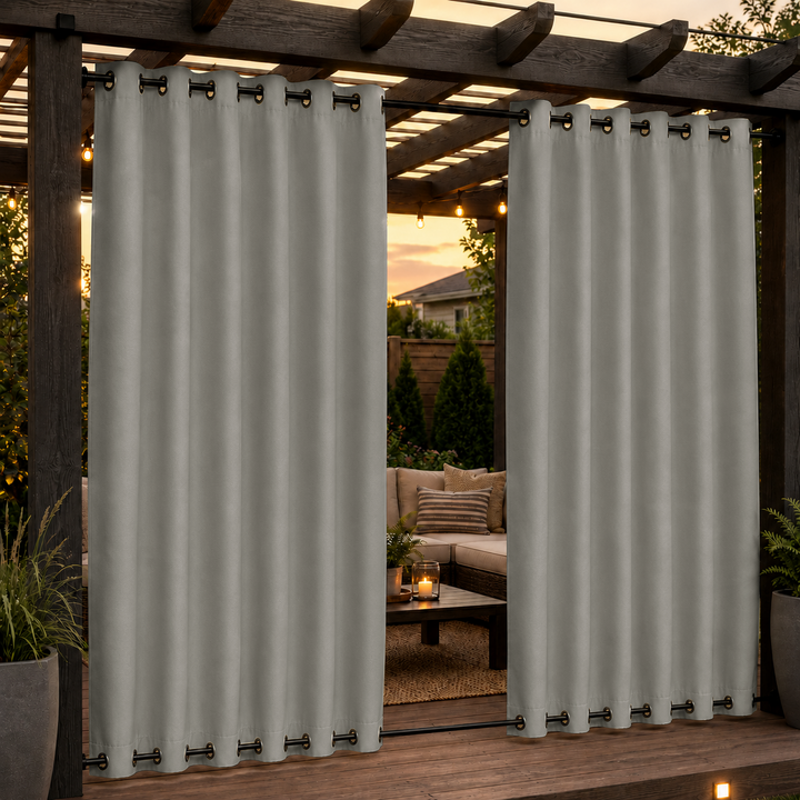 Pergola Curtains With Grommets Top &amp; Bottom, Waterproof Pergola Curtains, Grommets Top &amp; Bottom Pergola Curtains, 1 Pcs
