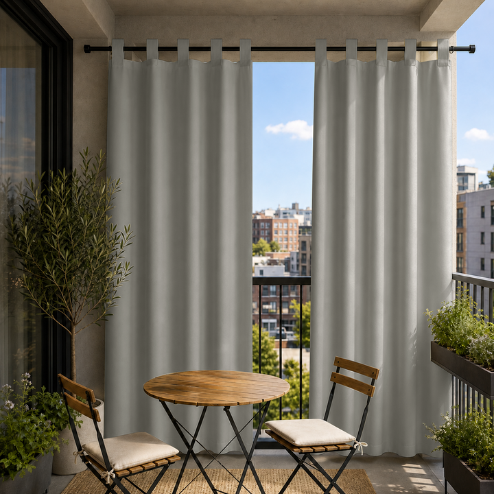 Balcony Curtains With Velcro Tab Top, Outdoor Balcony Curtains, Waterproof Velcro Tab Top Balcony Curtains, 1 Pcs