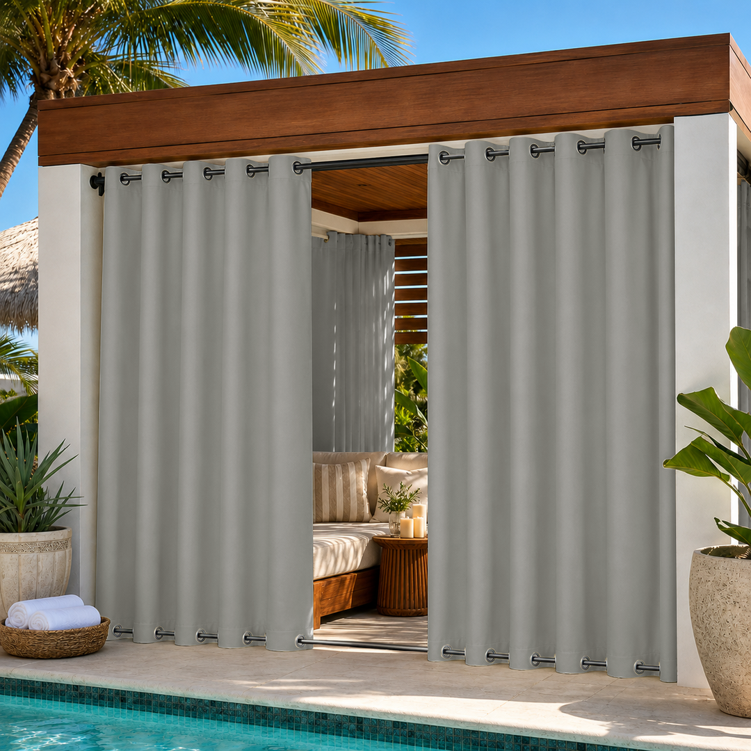 Cabana Curtains With Grommets Top &amp; Bottom, Waterproof Cabana Curtains, Grommets Top &amp; Bottom Cabana Curtains, 1 Pcs