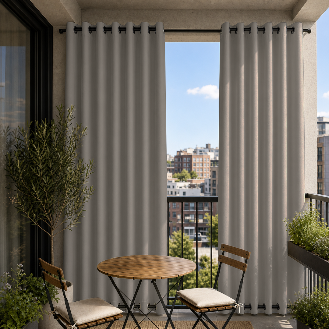 Balcony Curtains With Grommets Top &amp; Bottom, Waterproof Balcony Curtains, Grommets Top &amp; Bottom Balcony Curtains, 1 Pcs