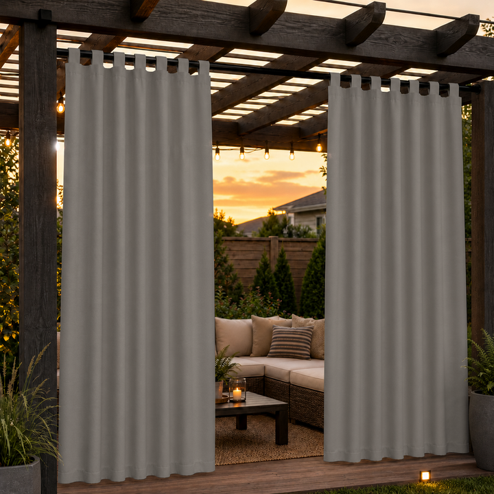 Pergola Curtains With Velcro Tab Top, Outdoor Pergola Curtains, Waterproof Velcro Tab Top Pergola Curtains, 1 Pcs