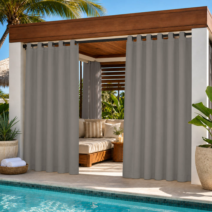 Cabana Curtains With Velcro Tab Top, Outdoor Cabana Curtains, Waterproof Velcro Tab Top Cabana Curtains, 1 Pcs
