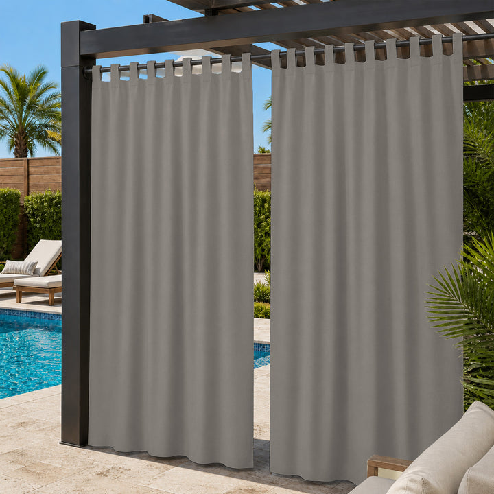 Pool Curtains With Velcro Tab Top, Outdoor Pool Curtains, Waterproof Velcro Tab Top Pool Curtains, 1 Pcs