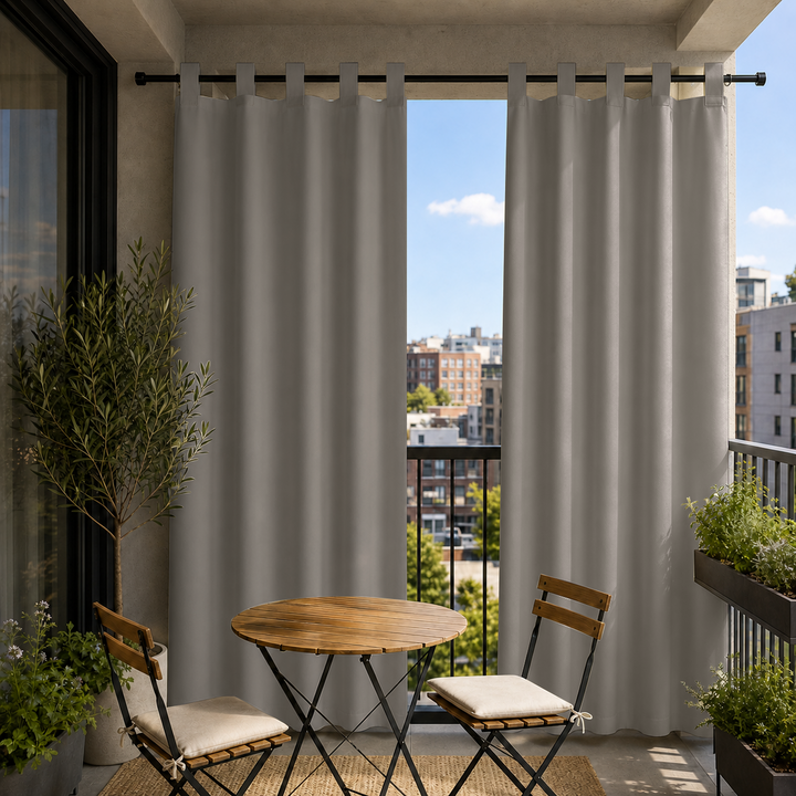 Balcony Curtains With Velcro Tab Top, Outdoor Balcony Curtains, Waterproof Velcro Tab Top Balcony Curtains, 1 Pcs