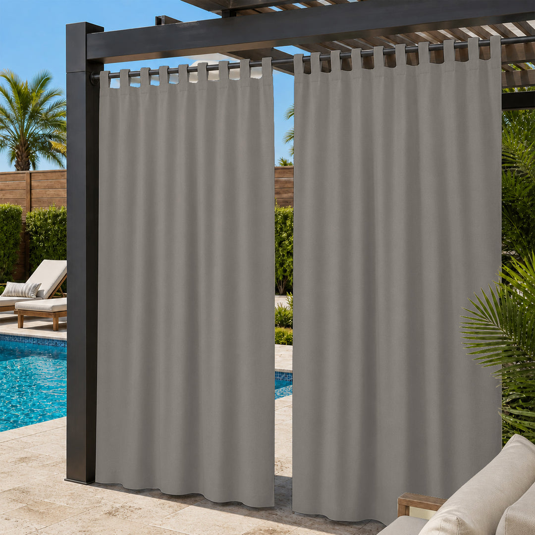 Pool Curtains With Tab Top, Outdoor Pool Curtains, Waterproof Tab Top Pool Curtains, 1 Pcs