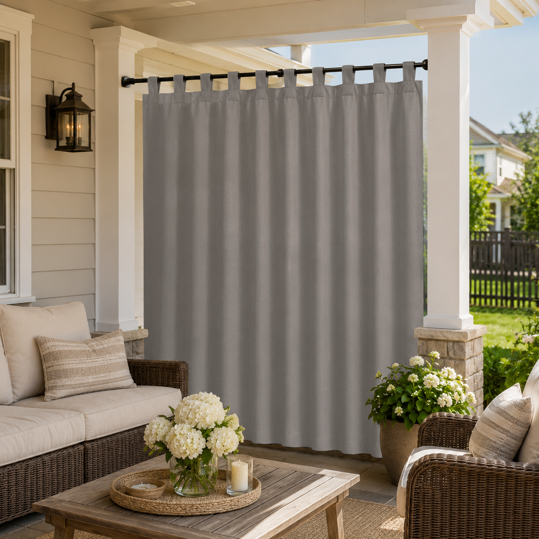 Porch Curtains With Tab Top, Outdoor Porch Curtains, Waterproof Tab Top Porch Curtains, 1 Pcs