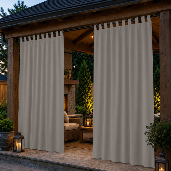 Pavilion Curtains With Velcro Tab Top, Outdoor Pavilion Curtains, Waterproof Velcro Tab Top Pavilion Curtains, 1 Pcs