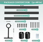 Curtain Rods 168" to 240" / 144" to 168" Adjustable, 1 Inch Diameter Curtain Rods, Black Outdoor Curtain Rod, Hanging Curtain Rod with Brackets