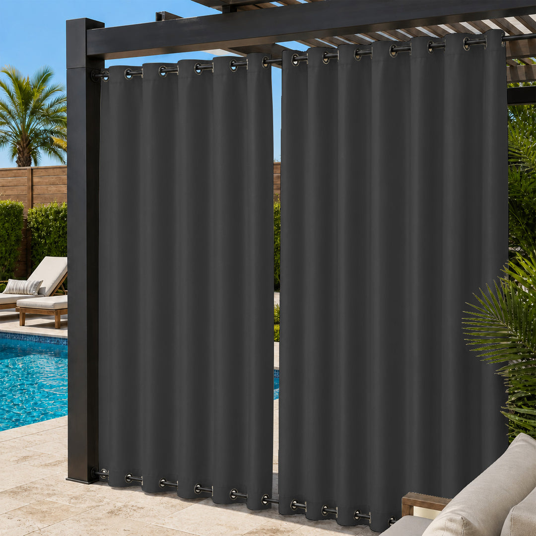 Pool Curtains With Grommets Top &amp; Bottom, Waterproof Pool Curtains, Grommets Top &amp; Bottom Pool Curtains, 1 Pcs