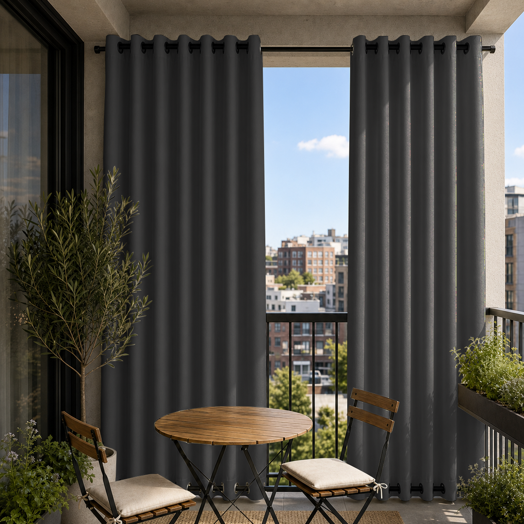 Balcony Curtains With Grommets Top &amp; Bottom, Waterproof Balcony Curtains, Grommets Top &amp; Bottom Balcony Curtains, 1 Pcs