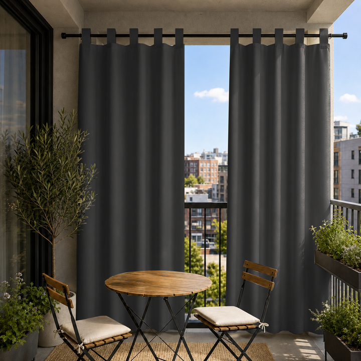 Balcony Curtains With Velcro Tab Top, Outdoor Balcony Curtains, Waterproof Velcro Tab Top Balcony Curtains, 1 Pcs