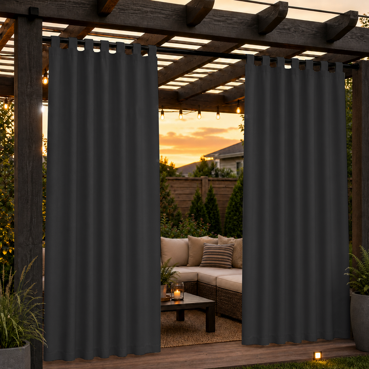 Pergola Curtains With Velcro Tab Top, Outdoor Pergola Curtains, Waterproof Velcro Tab Top Pergola Curtains, 1 Pcs