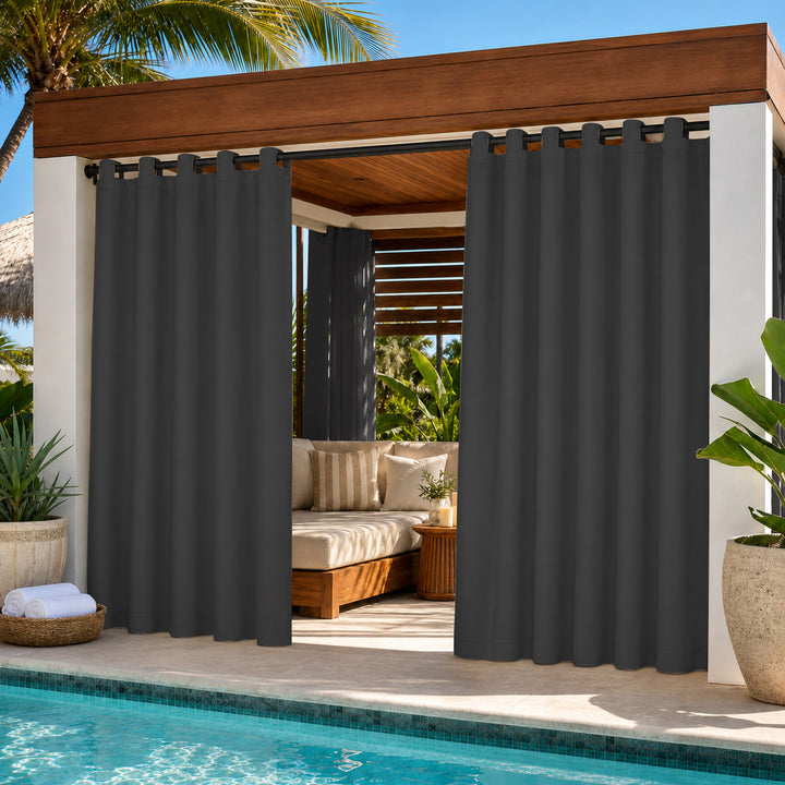 Cabana Curtains With Velcro Tab Top, Outdoor Cabana Curtains, Waterproof Velcro Tab Top Cabana Curtains, 1 Pcs