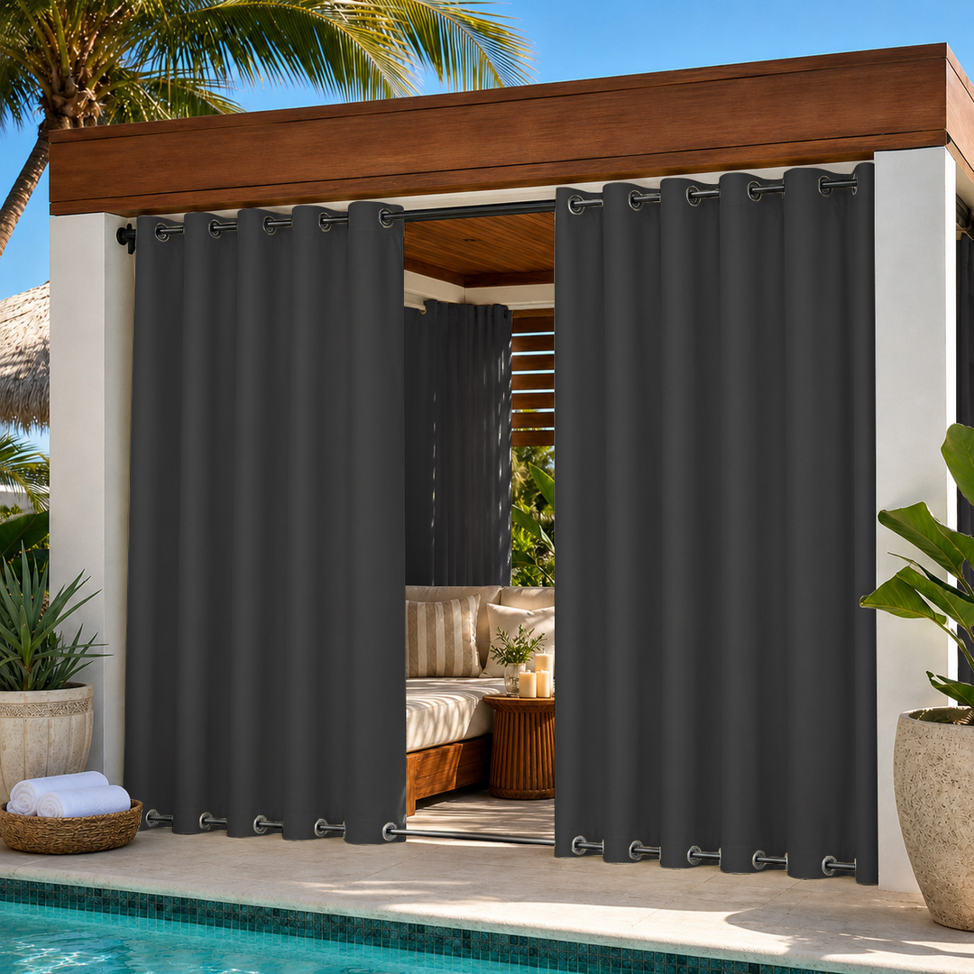 Cabana Curtains With Grommets Top &amp; Bottom, Waterproof Cabana Curtains, Grommets Top &amp; Bottom Cabana Curtains, 1 Pcs
