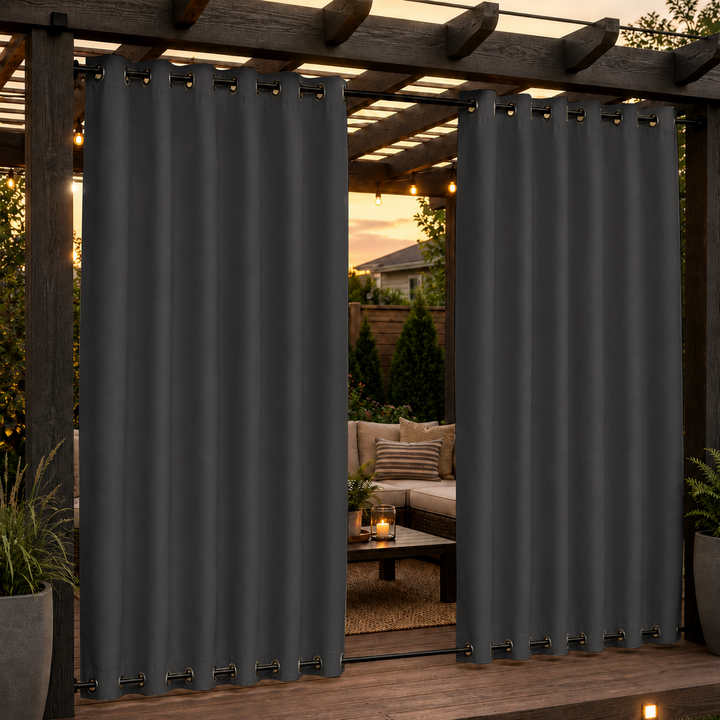 Pergola Curtains With Grommets Top &amp; Bottom, Waterproof Pergola Curtains, Grommets Top &amp; Bottom Pergola Curtains, 1 Pcs