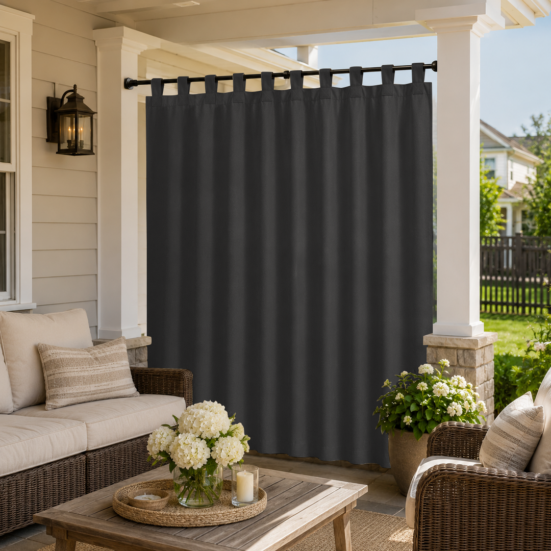 Porch Curtains With Tab Top, Outdoor Porch Curtains, Waterproof Tab Top Porch Curtains, 1 Pcs