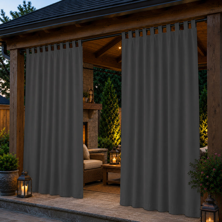 Pavilion Curtains With Velcro Tab Top, Outdoor Pavilion Curtains, Waterproof Velcro Tab Top Pavilion Curtains, 1 Pcs