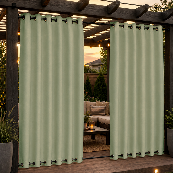 Pergola Curtains With Grommets Top &amp; Bottom, Waterproof Pergola Curtains, Grommets Top &amp; Bottom Pergola Curtains, 1 Pcs